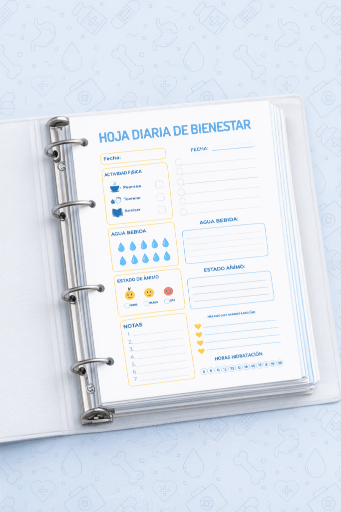 plantilla de hoja de bienestar diaria archivada